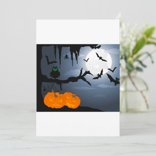 Invitation Scène nocturne d'Halloween éffrayante