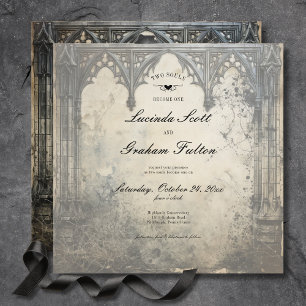 Invitation Scènes gothiques Moody Crème Vintage et Noir