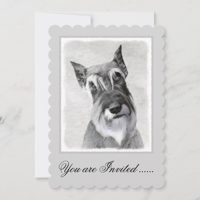 Invitation Schnauzer (Giant) Peinture - Chien Art (Devant)