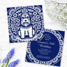 Schnauzer ou Norfolk Terrier Charming Folk Art