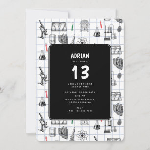 Invitation Science Chimie Scientifique Thème de fête d'annive