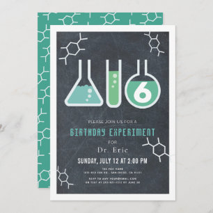 Invitation Science Experiment Black Chalkboard Anniversaire
