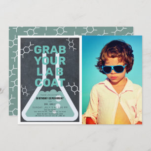 Invitation Science Experiment Flask Chalkboard Photo Annivers