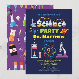 Invitation Science fête anniversaire visite enfant laboratoir