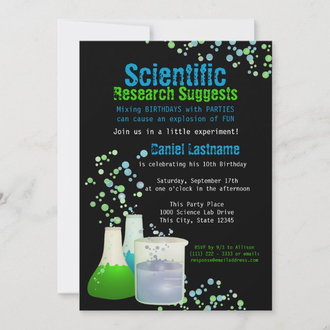 Invitation Science Lab Anniversaire (Devant)