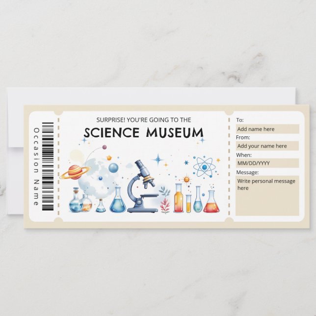 Invitation Science Museum Gift Certificate (Devant)
