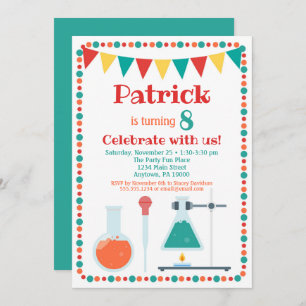 Invitation scientifique Chimie fête d'anniversaire