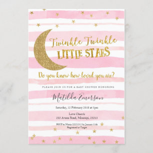 Invitation Scintillement rose d'or peu de baby shower