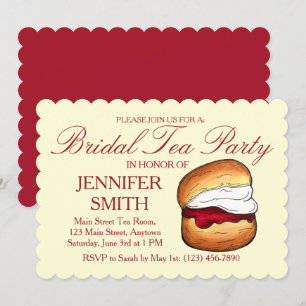 Invitation Scone Jam Cream Wedding shower Tea Party
