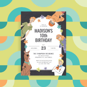 Invitation Scooby-Doo caractères Super tableau noir Anniversa