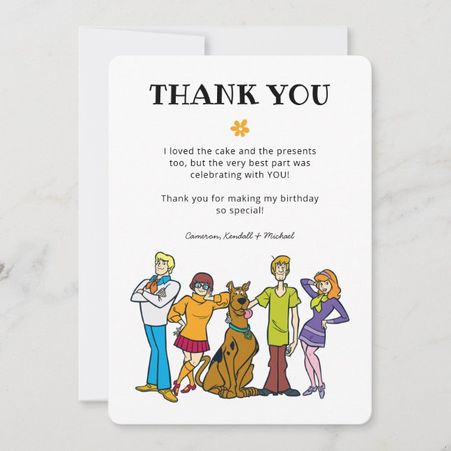 Invitation Scooby-Doo et la bande Merci pour l'anniversaire (Devant)