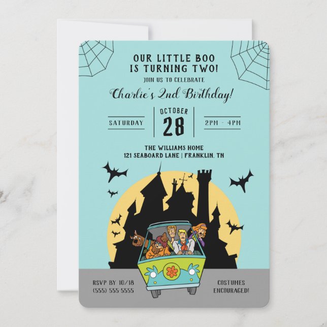Invitation Scooby-Doo | Halloween 2ème anniversaire (Devant)