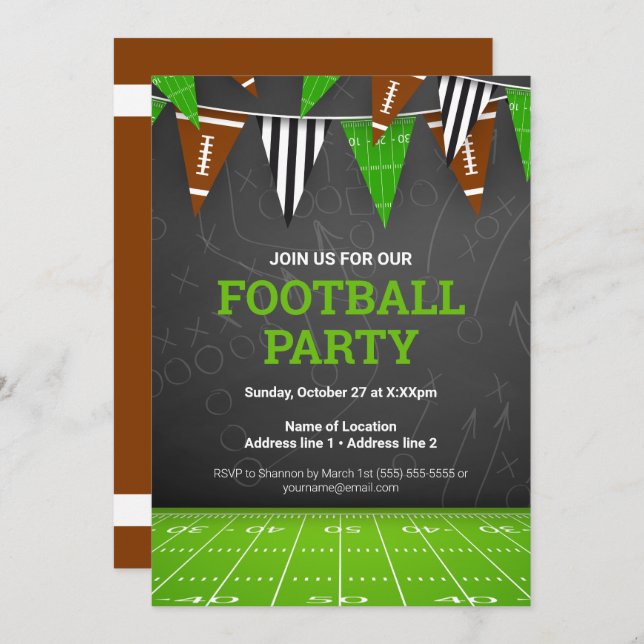 Invitation Score Big with Our Football Party Invitations! (Devant / Derrière)
