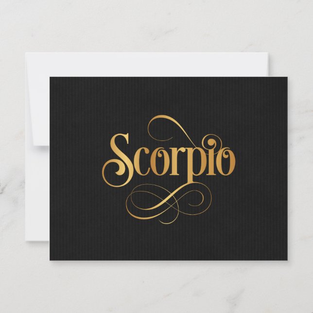 Invitation Scorpio Gold de Script Zodiac Tourbillonnant en no (Dos)