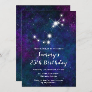 Invitation Scorpio Zodiac Constellation fête d'anniversaire