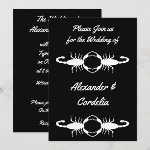 Invitation Scorpions Mariages blancs gothiques personnalisés