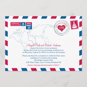 Invitation Scotland Airmail   Mariage