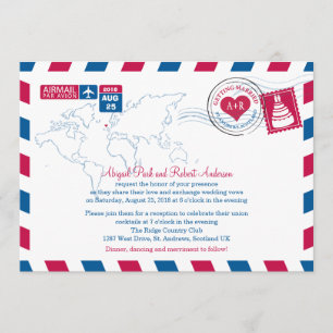 Invitation Scotland Airmail Mariage