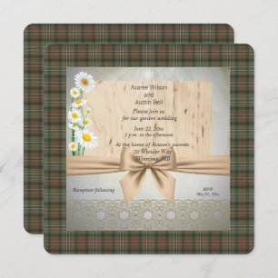 Invitation Scott Green Patiné Tartan Garden Mariage