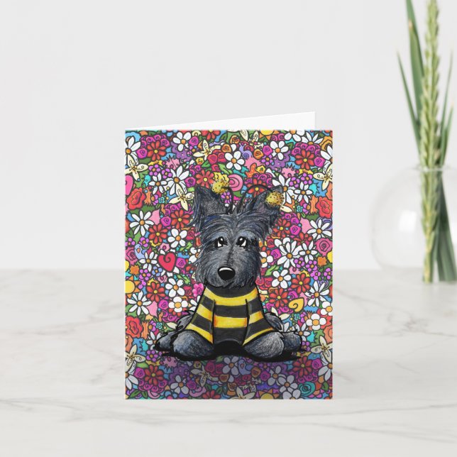 Invitation Scottish Bee Garden Note Card (Devant)