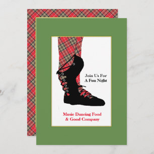 Invitation Scottish Dancing Feed Tartan Peraonalized Party