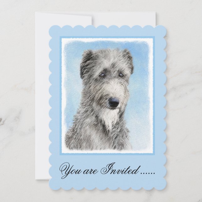 Invitation Scottish Deerhound Peinture - Cute Original Chien  (Devant)