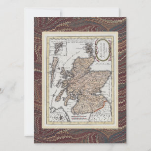 Invitation Scottish Highland Festival Antique Map