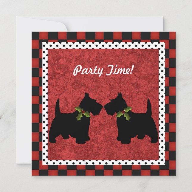 Invitation Scottish Terrier Christmas Fun Scottie Dog Custom (Devant)