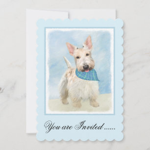 Invitation Scottish Terrier Wheaten Dog Painting Art original