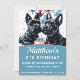 Invitation Scottish Terriers fête d'anniversaire