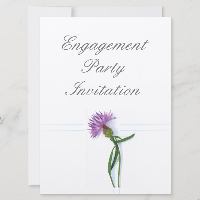 Invitation Scottish Thistle, Celtic Engagement Party (Devant)