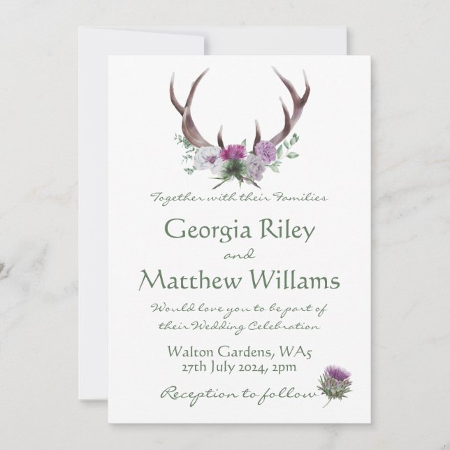 Invitation Scottish Tweed Invite (Devant)