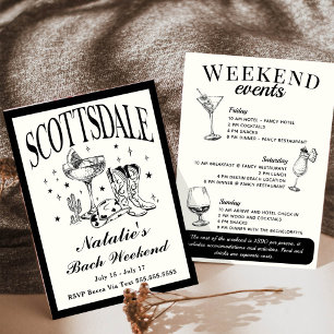 Invitation Scottsdale Bachelorette Social Cocktail Itinéraire