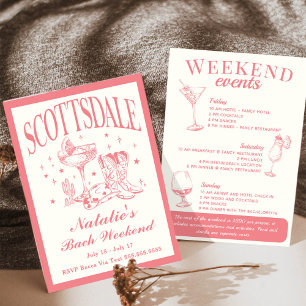 Invitation Scottsdale Bachelorette Social Cocktail Itinéraire