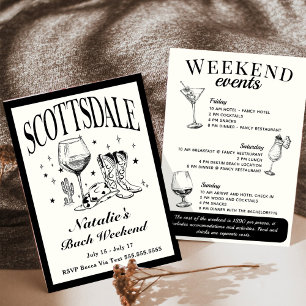 Invitation Scottsdale Bachelorette Social Cocktail Itinéraire