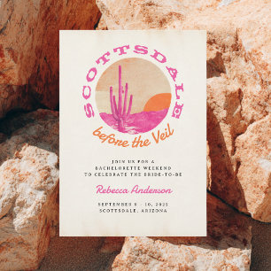 Invitation Scottsdale Rétro Vintage Rose Orange Enterrement d