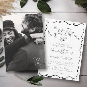 Invitation Scribble à main Simple Mariage photo répétition