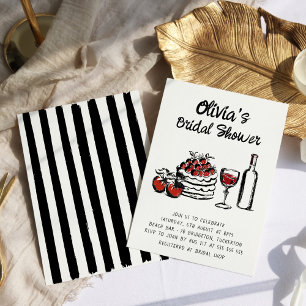 Invitation Scribble moderne Italien Douche nuptiale Invitatio