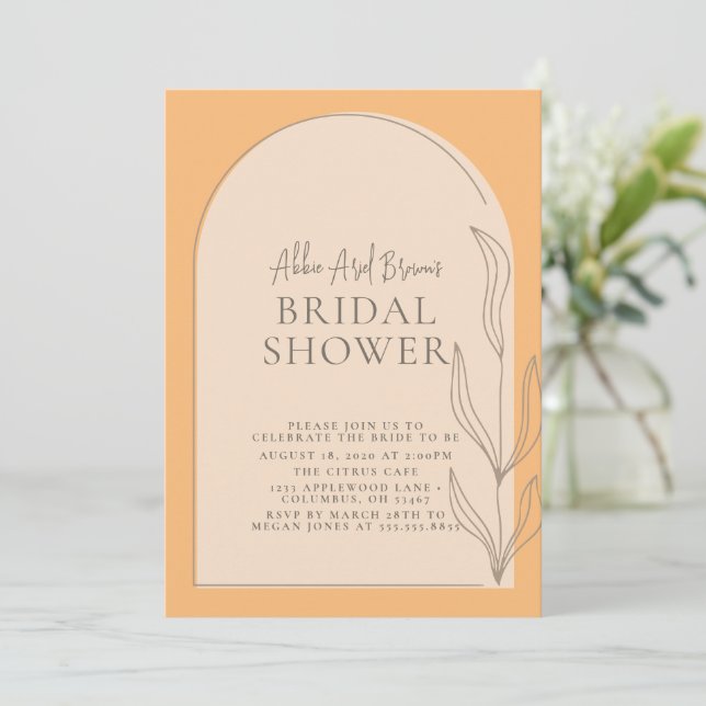 Invitation Script Arch Stylish Texte Envoi d'une douche nupti (Debout devant)