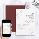 Invitation Script bourguignon moderne Botanique 60e anniversa<br><div class="desc">Ce n'est pas votre célébration typique du 60e anniversaire ! Faites une impression sur vos invités avec cette invitation botanique moderne en écriture bordeaux à 60e anniversaire. L'art de la ligne est à la fois délicat et complexe, la combinaison parfaite d'élégance et de design qui feront que votre journée spéciale...</div>