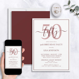Invitation Script classique bourguignon formel 50e anniversai