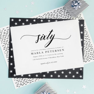 Invitation Script classique élégant de calligraphie 60e anniv