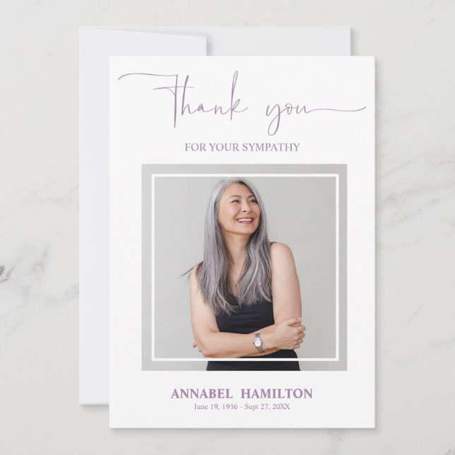 Invitation Script Classique Or Remerciements Sympathie Photo (Devant)