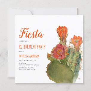 Invitation Script d'aquarelle florale Fiesta Cactus