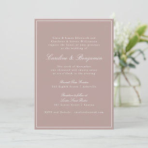 Invitation Script de bordure classique officiel Dusty Mauve M