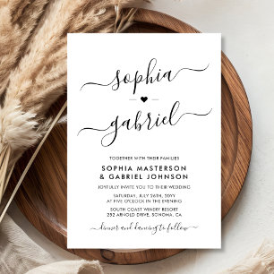 Invitation Script de calligraphie moderne minimaliste Mariage