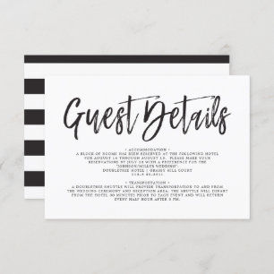 Invitation Script de danse noir  Blanc  Détails de l'invité