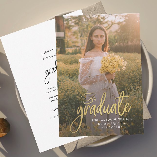 Invitation Script de fin d'études Photo Grad Open House (Graduation Script Photo Grad Open House Invitation)