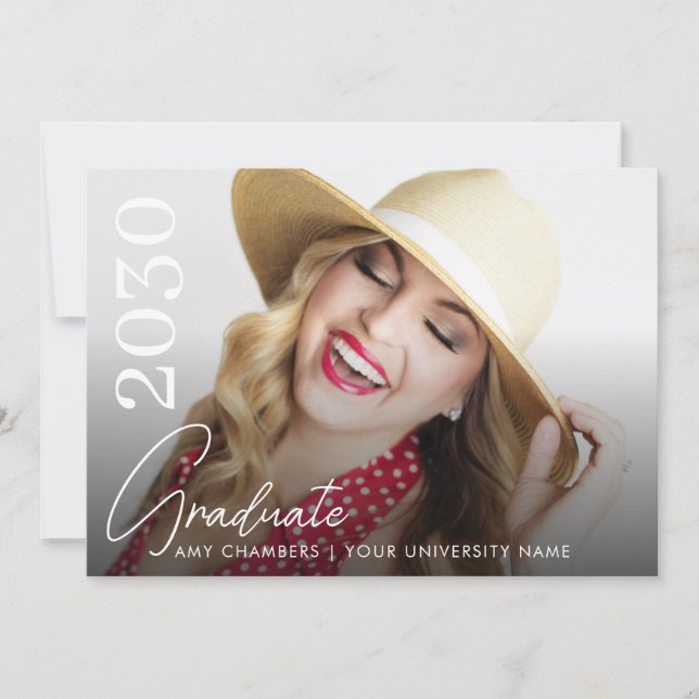 Invitation Script de graduation photo moderne (Devant)