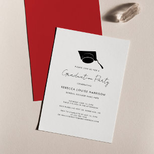Invitation Script de graduation Red Elegant Grad 2024 Party